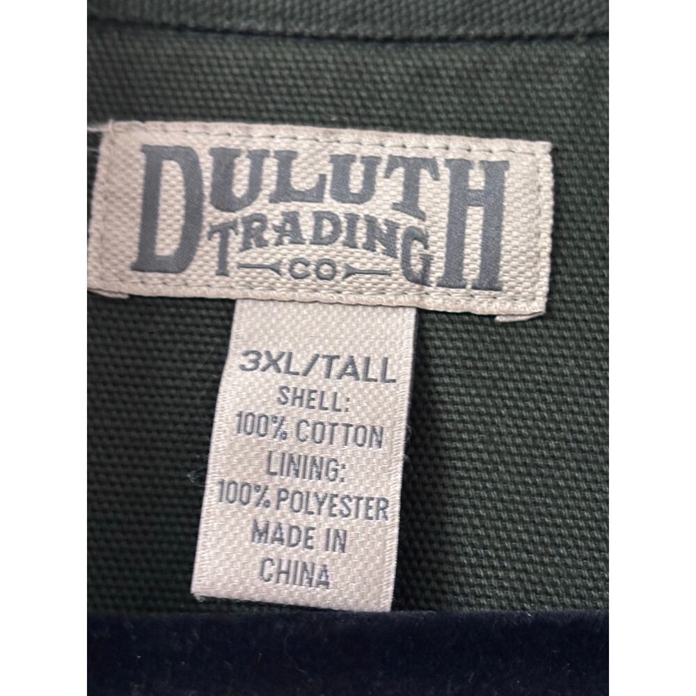 Duluth Trading Co Mens 3XL Tall Lined Canvas Shirt Jacket Olive Green Shacket - Picture 3 of 7